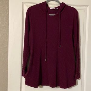 Maroon pullover with hood